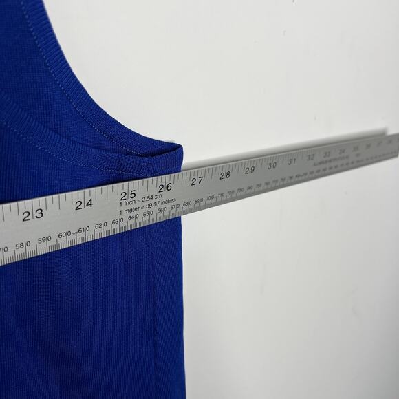 Misook Vest Womens 1X Blue Longline Open Front Duster Knit Pockets Sleeveless - Picture 8 of 10